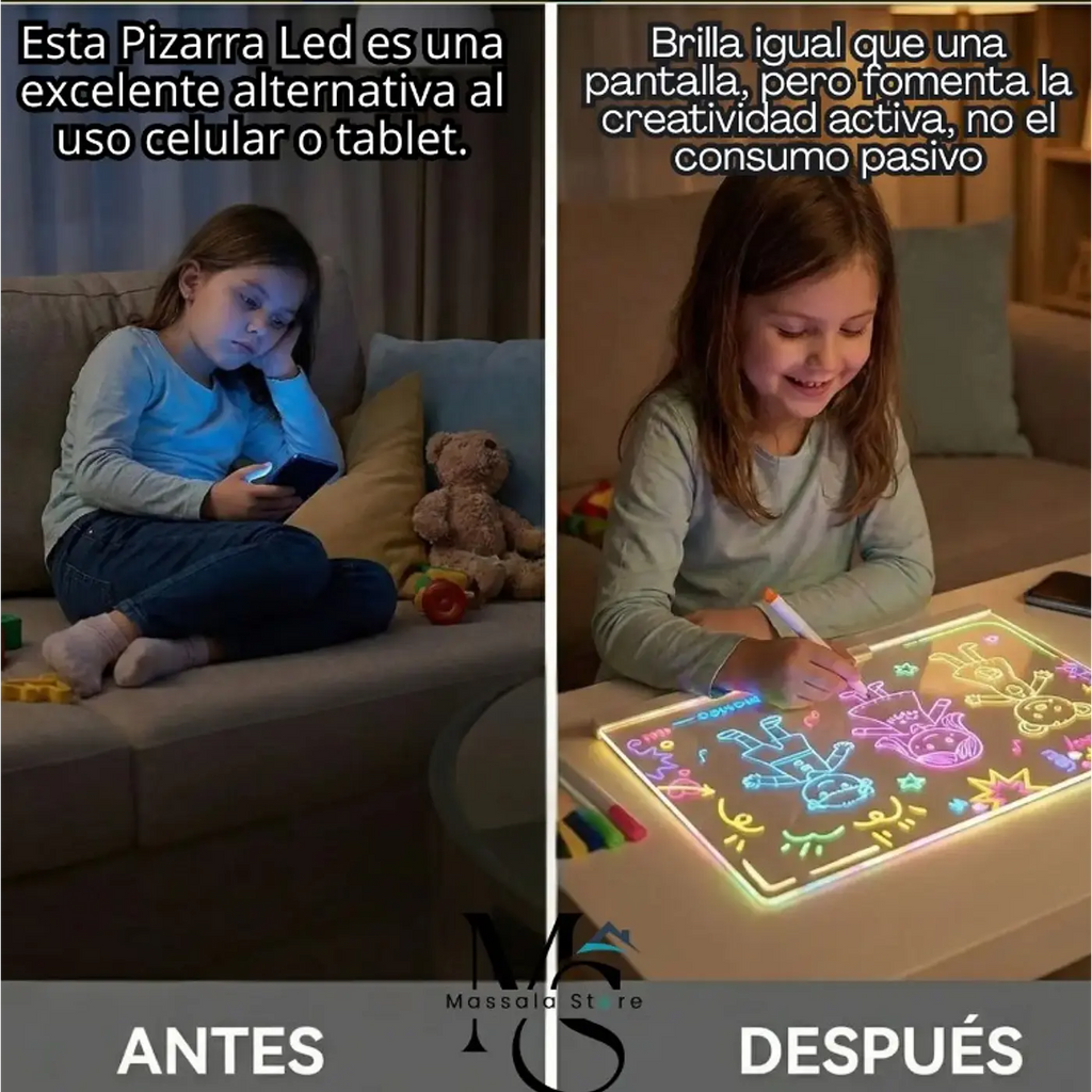 Pizarra Mágica LED como alternativa creativa al celular o la tablet para niños