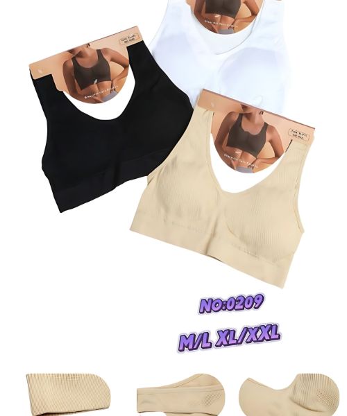 Guía de tallas del pack de sostenes: S/M, L/XL y XXL/XXXL