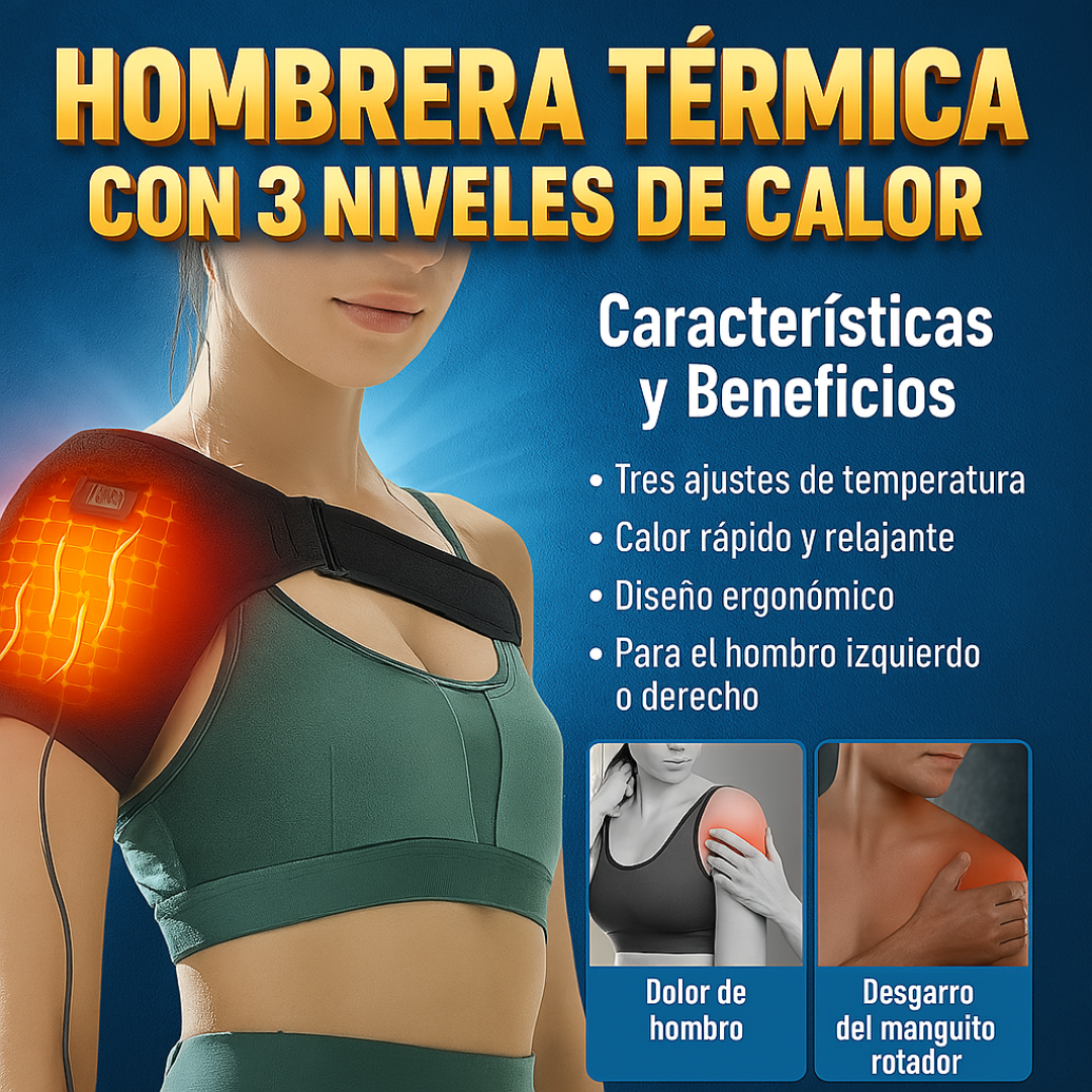 Hombrera Térmica USB 3 Niveles de Calor para Alivio de Dolor