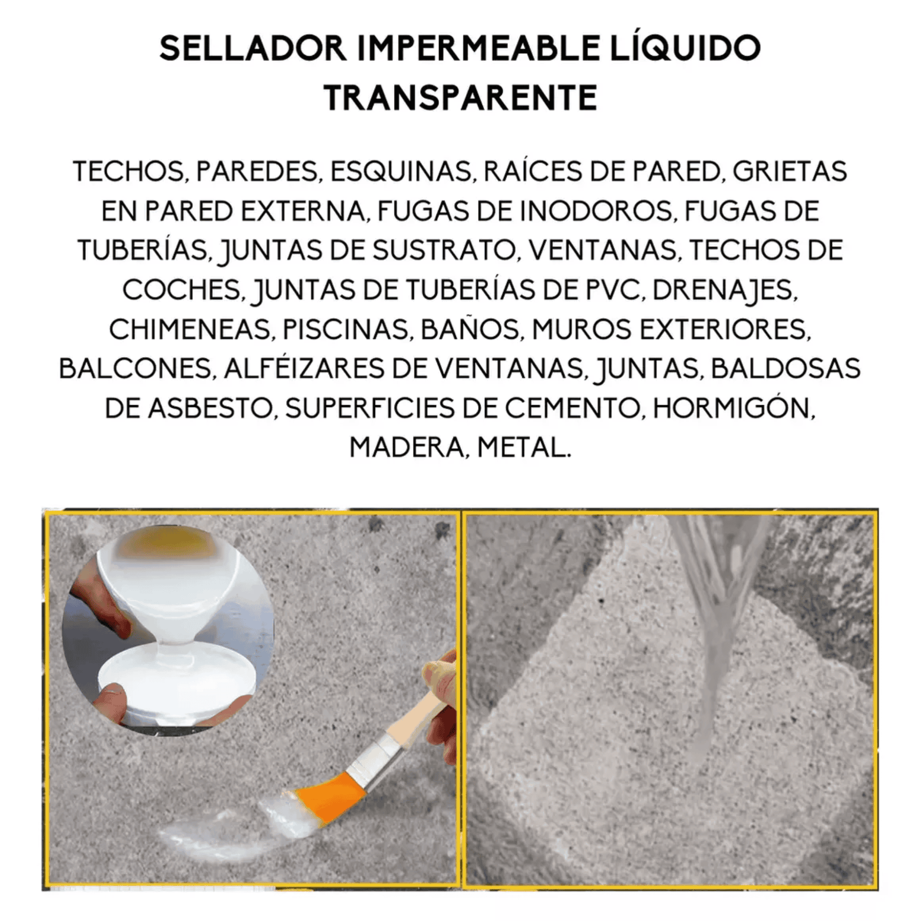 Sellador Impermeable Aislante Transparente 1000g + Brocha Aplicadora