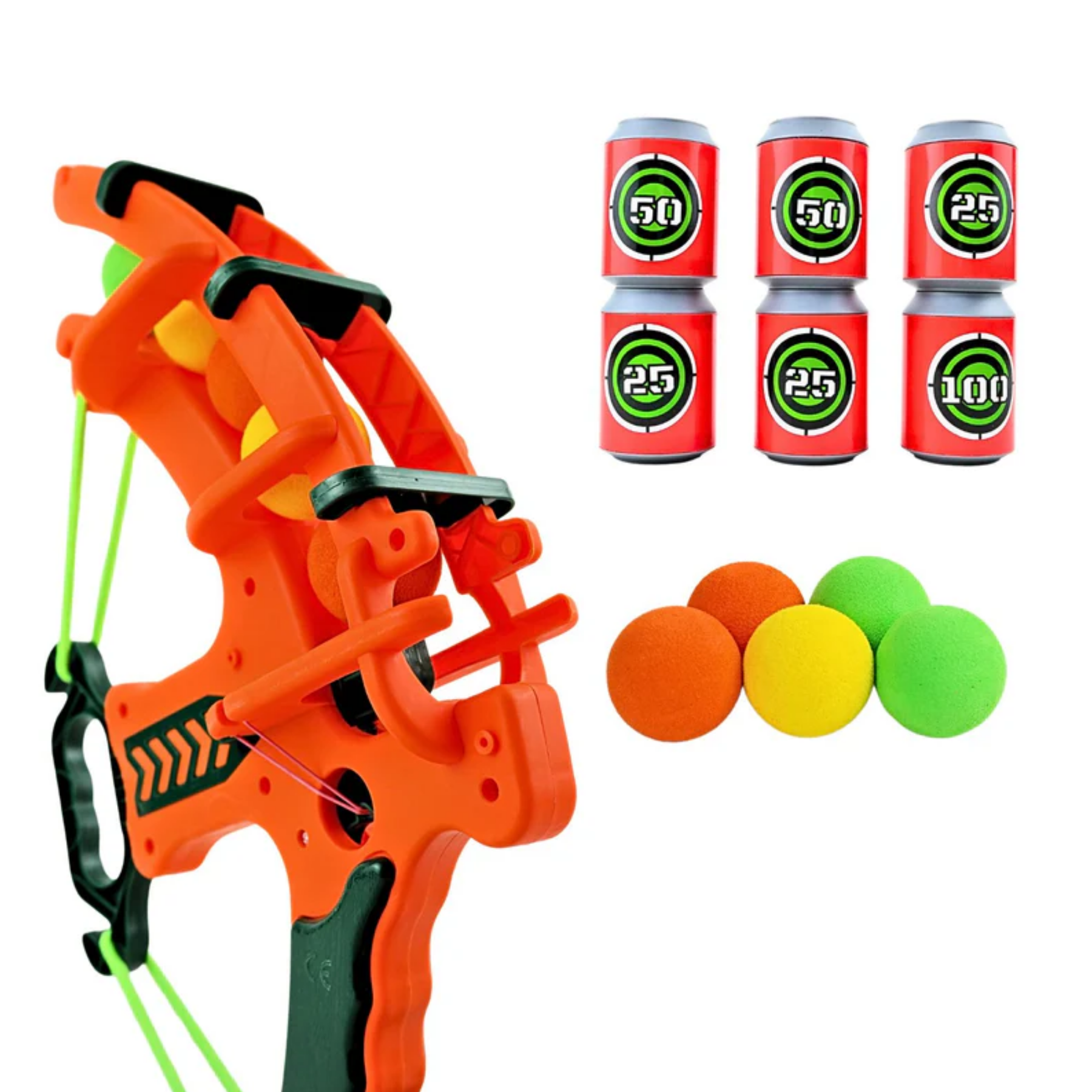 Arco Lanzador de Bolas Tiro al Blanco - Juguete Seguro para Niños con Bolas EVA