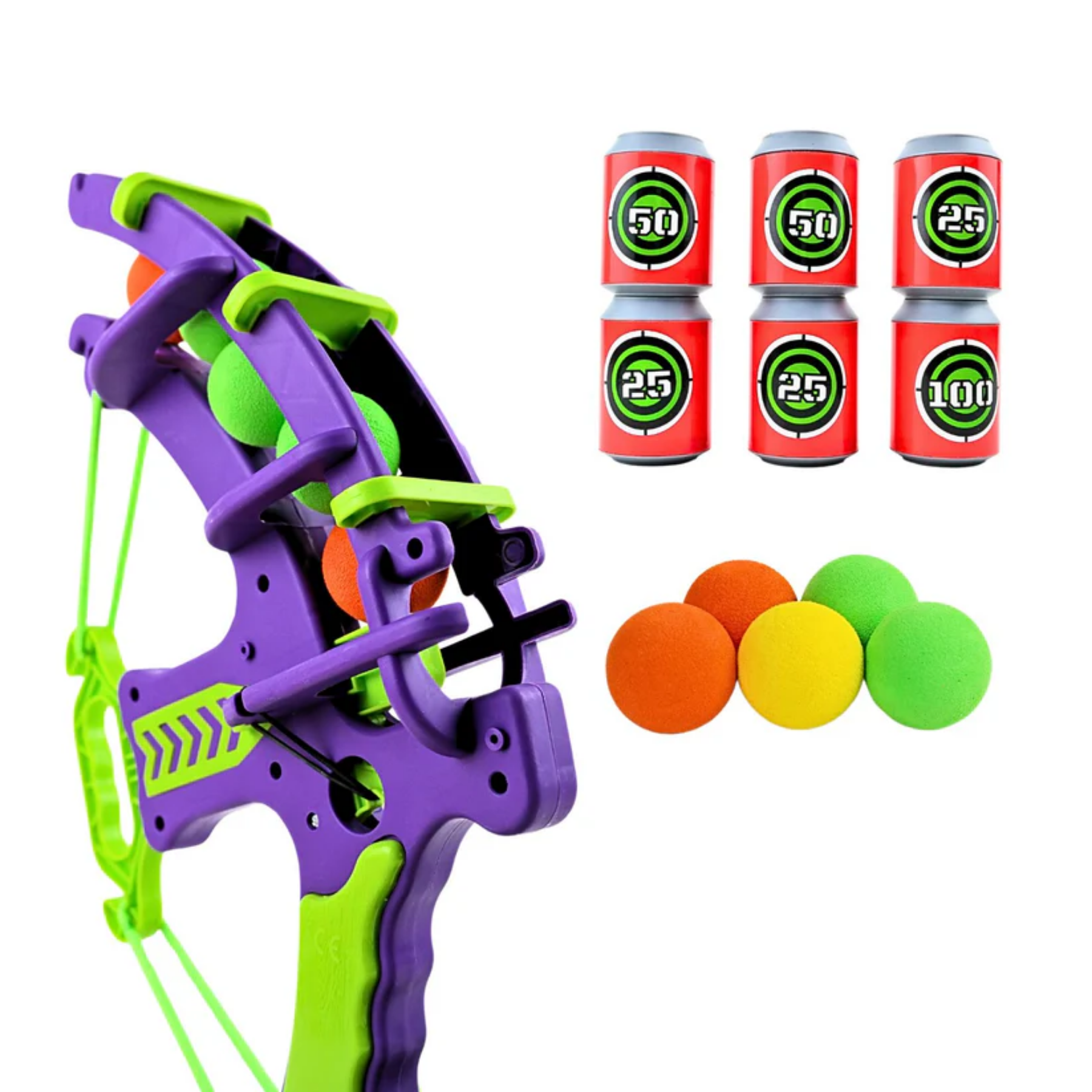 Arco Lanzador de Bolas Tiro al Blanco - Juguete Seguro para Niños con Bolas EVA