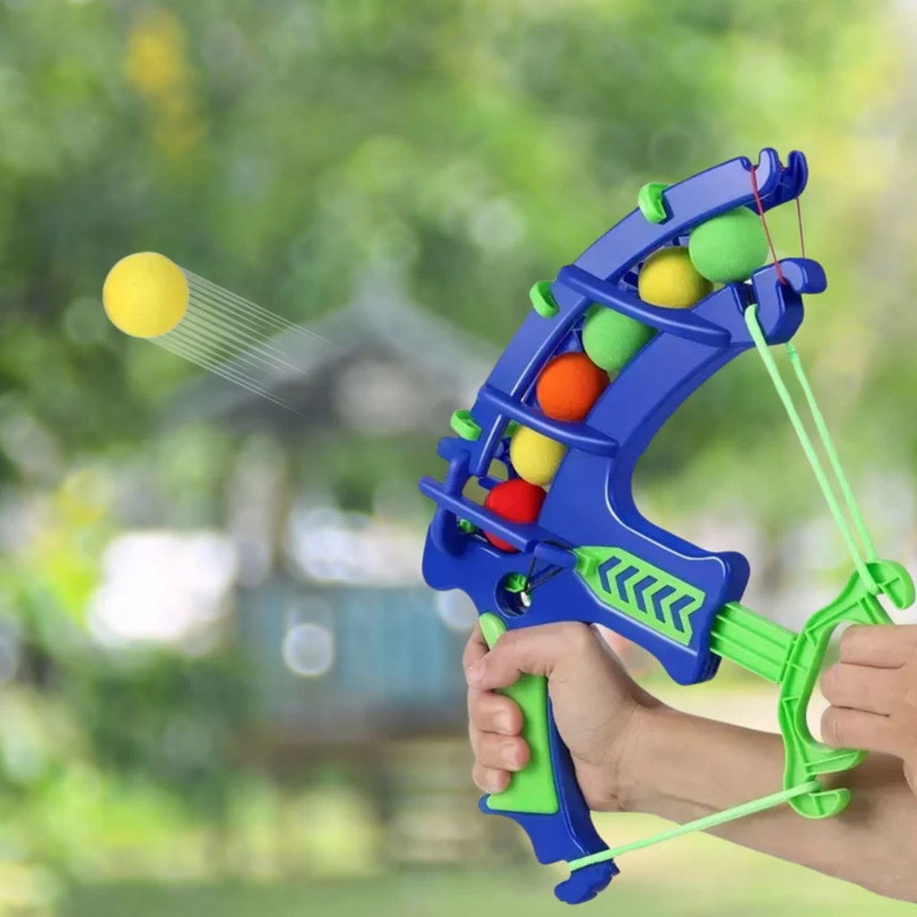 Arco Lanzador de Bolas Tiro al Blanco - Juguete Seguro para Niños con Bolas EVA