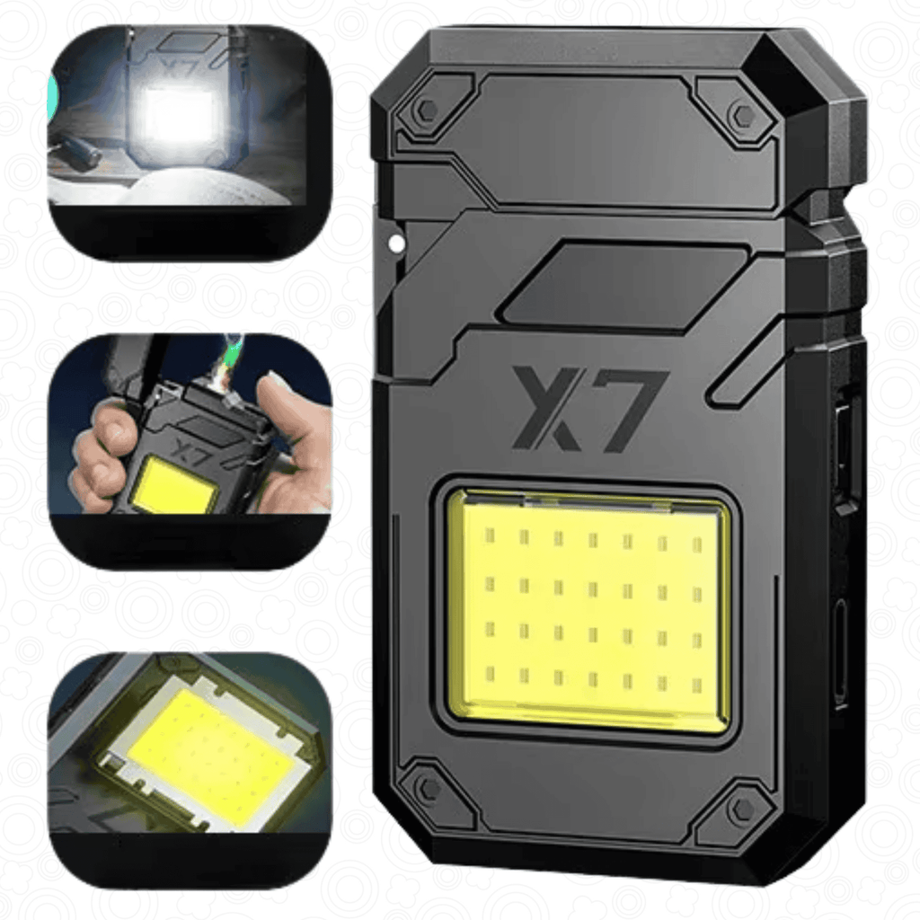 Luz de Emergencia X7 USB - Encendedor Eléctrico + Linterna LED + Llavero 3 en 1