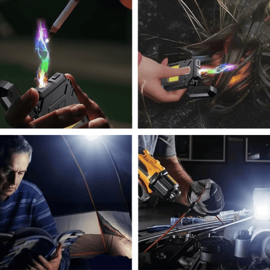Luz de Emergencia X7 USB - Encendedor Eléctrico + Linterna LED + Llavero 3 en 1