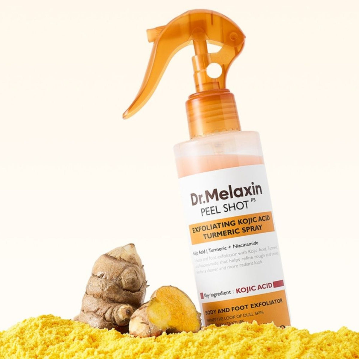 Dr. Melaxin Peel Shot spray exfoliante corporal 200ml con ácido kójico, cúrcuma y niacinamida