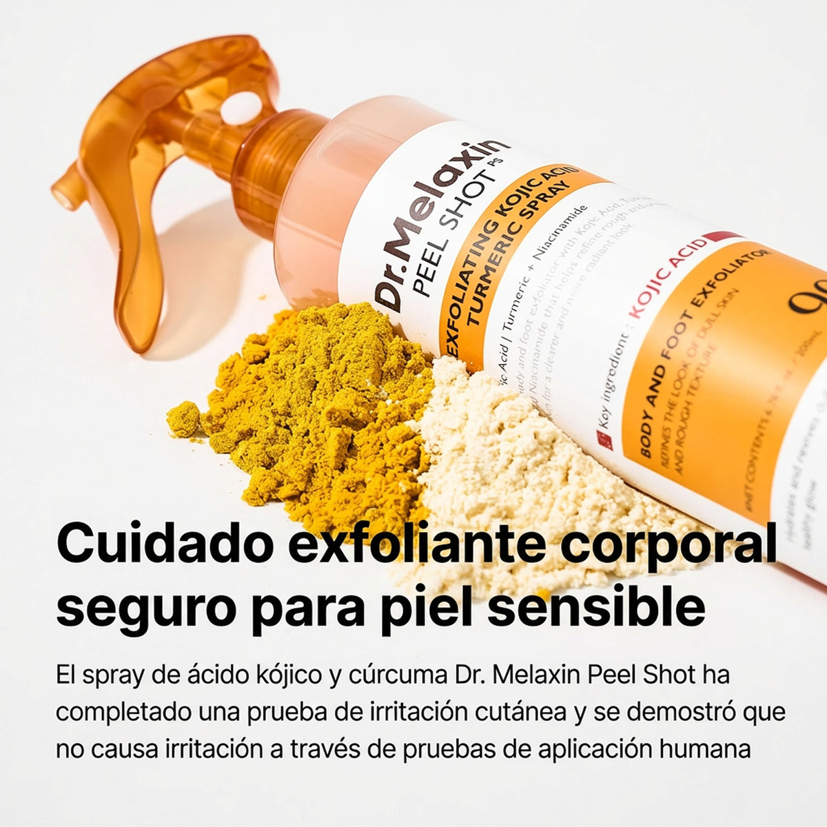 Dr. Melaxin Peel Shot spray exfoliante corporal 200ml con ácido kójico, cúrcuma y niacinamida