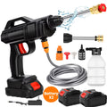 Hidrolavadora inalámbrica con 2 baterías, manguera, pistola y accesorios incluidos