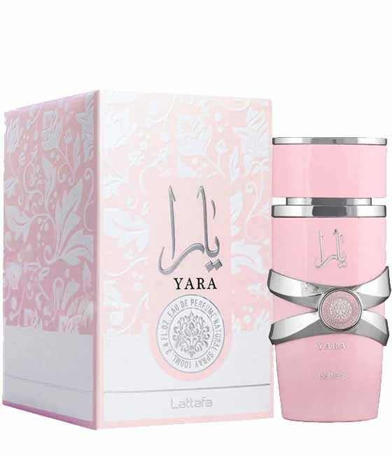Perfume Lattafa Yara caja y frasco vista 3