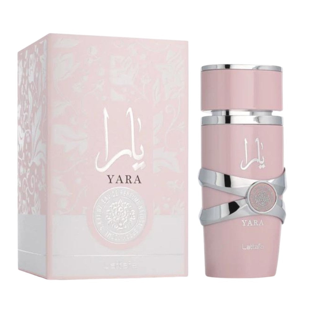 Perfume Lattafa Yara EDP 100ml caja y frasco
