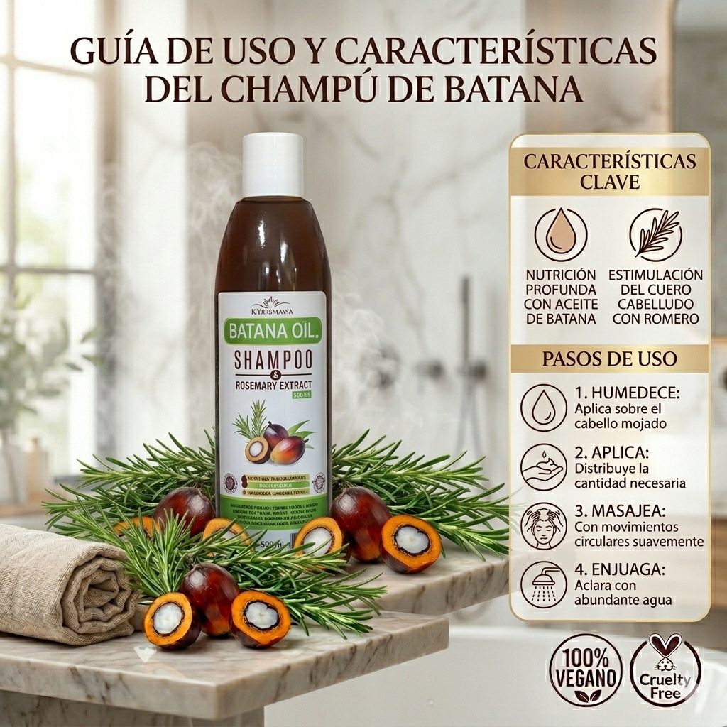 Shampoo de Aceite de Batana con Extracto de Romero - envase del producto