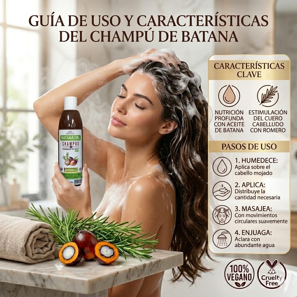 Shampoo de Aceite de Batana con Extracto de Romero - envase del producto